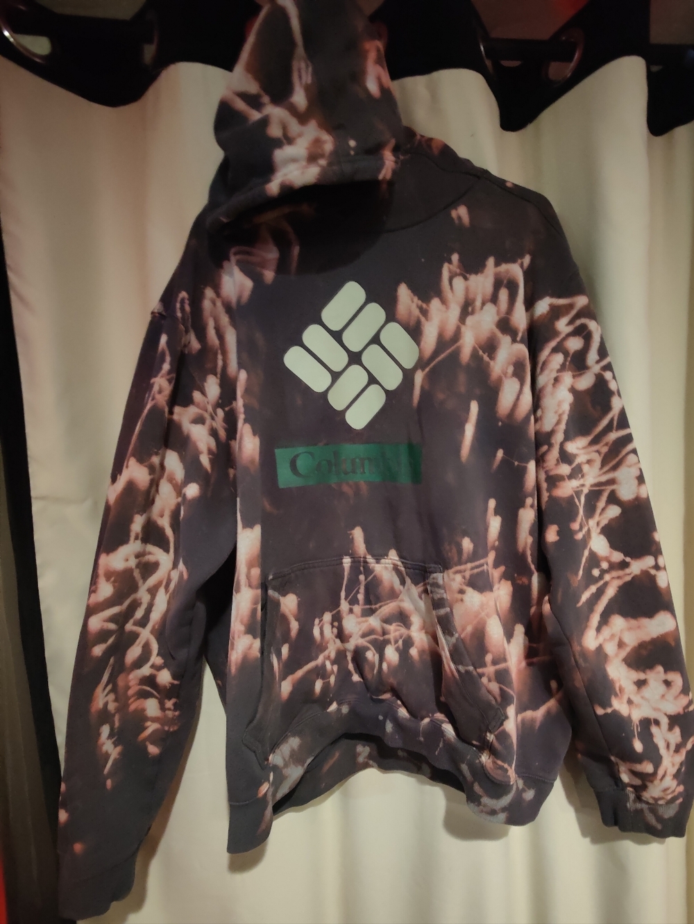 Columbia Black and Tan Tie-Dye Pullover Hoodie